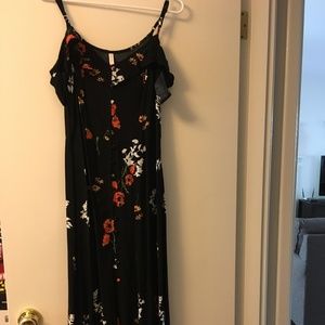 Black Floral Print Dress
